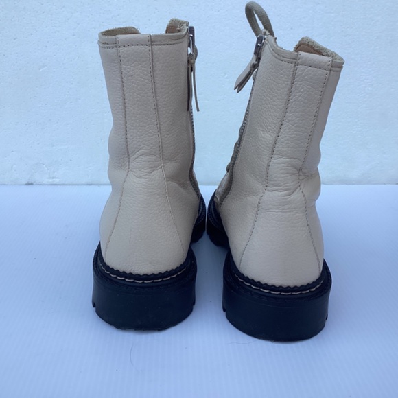 M Gemi Benedetta Sand Beige Combat Boots Like New Size 37 / 6.5 - Picture 4 of 9